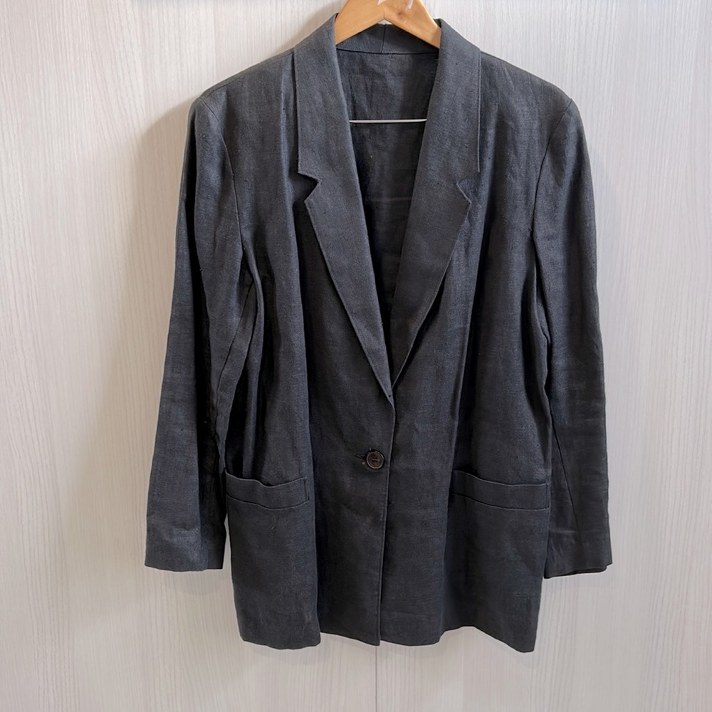 W.L.B.W. Vintage Linen Blazer Size 10/12 made in the USA single button